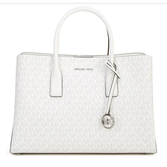 NWT Michael Kors Ruthie Signature Logo Silver Hardware Large Satchel Bag